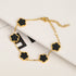 Adjustable Gold-Plated Stainless Steel Plant Flower Bracelet for Women – Trendy Clover Design with Five Leaf Petals, Waterproof & Anti-Allergic Jewelry Gift